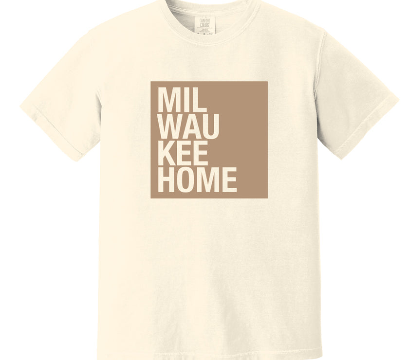 MKEHOME IVORY & BROWN TEE